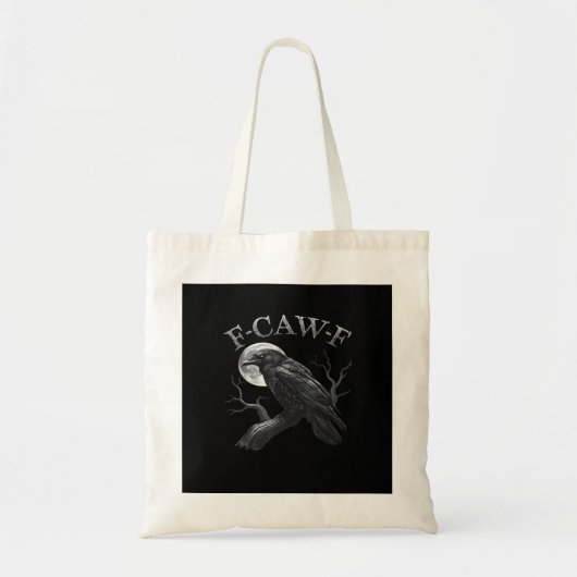 Crow F-Caw-F Funny Bird Moon Retro Classic Tragetasche (Vorne)