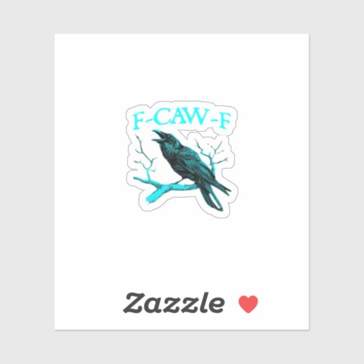 Crow F-Caw-F Funny Bird Retro Aufkleber (Blatt)