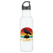 Crow, F-Caw-F Funny Bird Retro Classic Edelstahlflasche (Vorderseite)