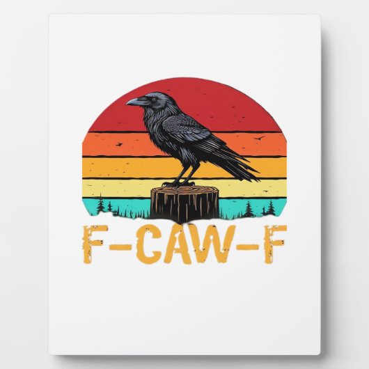 Crow, F-Caw-F Funny Bird Retro Classic Fotoplatte (Vorderseite)
