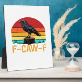 Crow, F-Caw-F Funny Bird Retro Classic Fotoplatte (Seite)