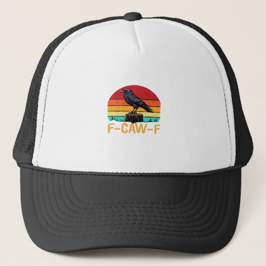 Crow, F-Caw-F Funny Bird Retro Classic Truckerkappe (Vorderseite)
