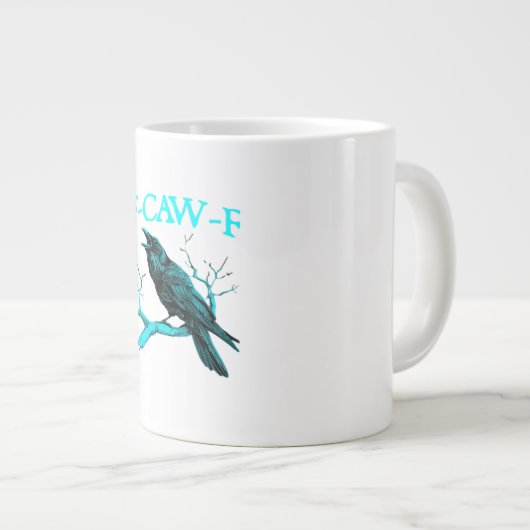 Crow F-Caw-F Funny Bird Retro Design Creative Styl Jumbo-Tasse (Vorderseite Rechts)