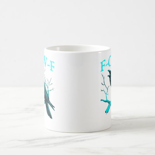 Crow F-Caw-F Funny Bird Retro Design Creative Styl Kaffeetasse (Mittel)