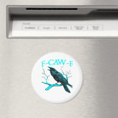 Crow F-Caw-F Funny Bird Retro Design Creative Styl Magnet (In Situ (Geschirrspüler))