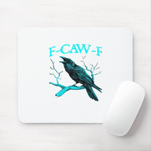 Crow F-Caw-F Funny Bird Retro Design Creative Styl Mousepad (Mit Mouse)