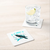Crow F-Caw-F Funny Bird Retro Design Creative Styl Rechteckiger Pappuntersetzer (Vor Ort)