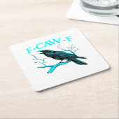 Crow F-Caw-F Funny Bird Retro Design Creative Styl Rechteckiger Pappuntersetzer (angewinkelt)