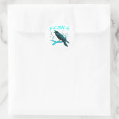 Crow F-Caw-F Funny Bird Retro Design Creative Styl Runder Aufkleber (Tasche)