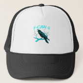 Crow F-Caw-F Funny Bird Retro Design Creative Styl Truckerkappe (Vorderseite)