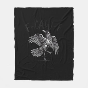 Crow, F-Caw-F Funny Bird Retro Graphic Fleecedecke