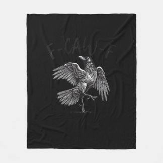 Crow, F-Caw-F Funny Bird Retro Graphic Fleecedecke