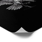 Crow, F-Caw-F Funny Bird Retro Graphic Poster (Ecke)