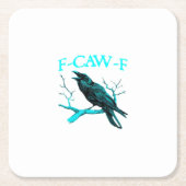 Crow F-Caw-F Funny Bird Retro Rechteckiger Pappuntersetzer (Vorderseite)