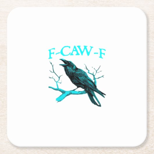 Crow F-Caw-F Funny Bird Retro Rechteckiger Pappuntersetzer (Vorderseite)