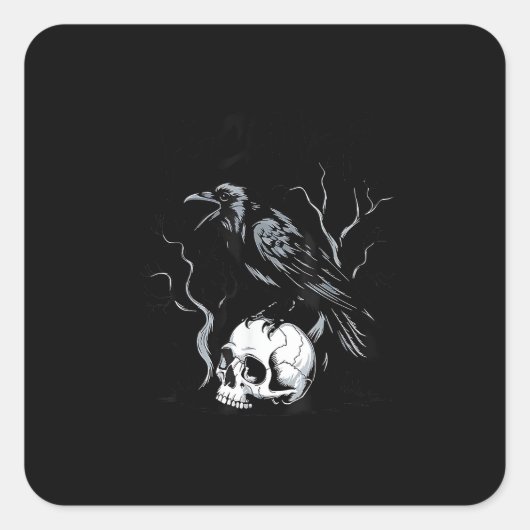 Crow F-Caw-F Funny Bird Saying Humor Meme Desin Quadratischer Aufkleber (Vorderseite)