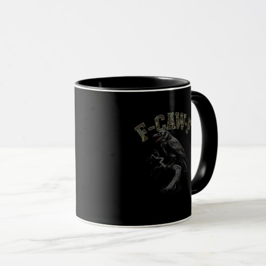 Crow F-Caw-F Funny Bird Tasse (VorderseiteRechts)