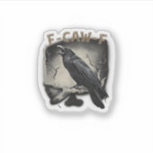 Crow, F-Caw-F Funny Bird Vintage Style Aufkleber (Vorderseite)