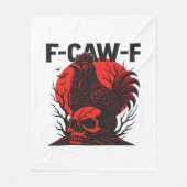 Crow F-Caw-F Funny Gothic Humor Fleecedecke (Vorderseite)