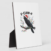 Crow F-Caw-F Funny Retro Christmas Lights Santa Ha Fotoplatte (Seite)