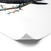 Crow F-Caw-F Funny Retro Christmas Lights Santa Ha Poster (Ecke)