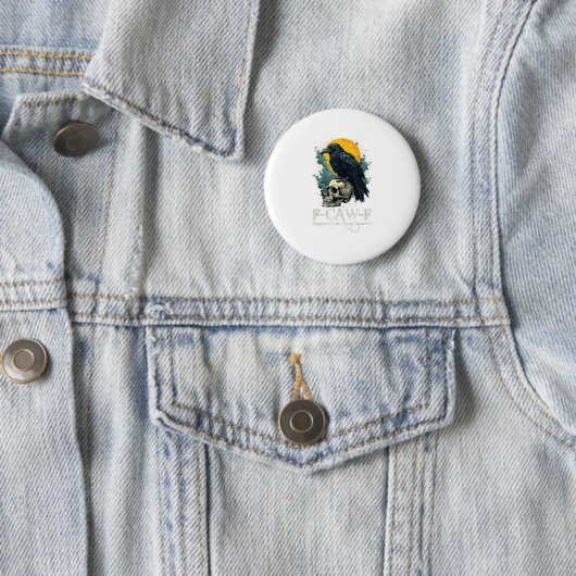 Crow F-Caw-F Funny Skull Moon Design Button (Beispiel)