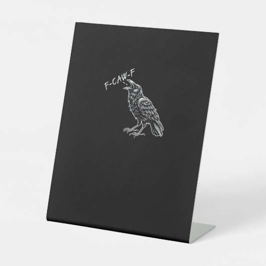 Crow F-Caw-F Funny Vintage Graphic Sockelschild (Vorderseite)