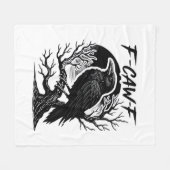 Crow F-Caw-F Gothic Humor Funny Fleecedecke (Vorderseite (Horizontal))