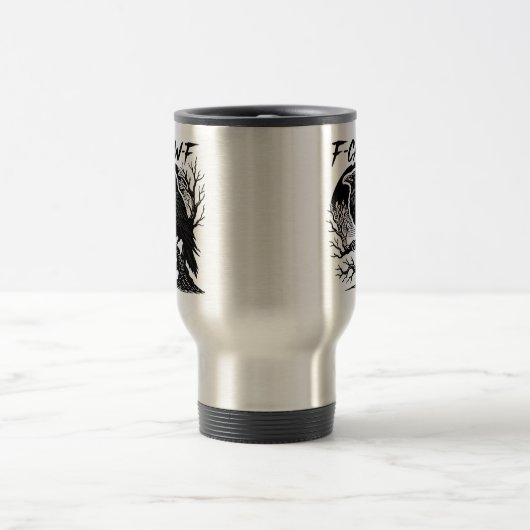 Crow F-Caw-F Gothic Humor Funny Reisebecher (Mittel)