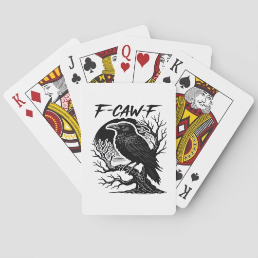 Crow F-Caw-F Gothic Humor Funny Spielkarten (Rückseite)