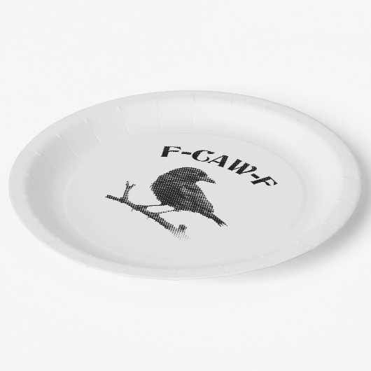 Crow F-CAW-F Halloween Pappteller (Schrägansicht)