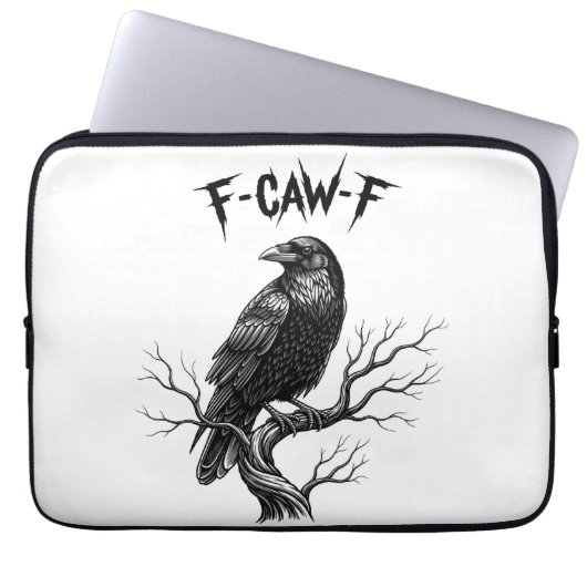 Crow - F-Caw-F Laptopschutzhülle (Vorderseite)