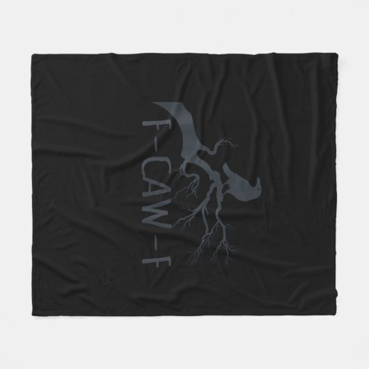 Crow F-Caw-F Retro Crow Fleecedecke (Vorderseite (Horizontal))
