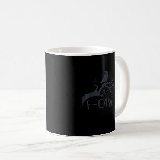 Crow F-Caw-F Retro Crow Kaffeetasse (VorderseiteRechts)