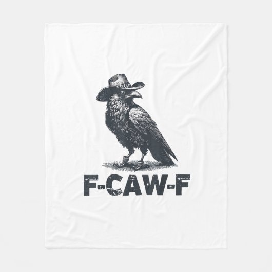 Crow F-Caw-F Retro Crow Lover Fleecedecke (Vorderseite)