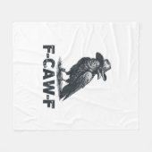 Crow F-Caw-F Retro Crow Lover Fleecedecke (Vorderseite (Horizontal))
