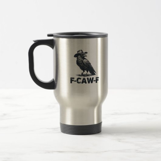Crow F-Caw-F Retro Crow Lover Reisebecher (Links)