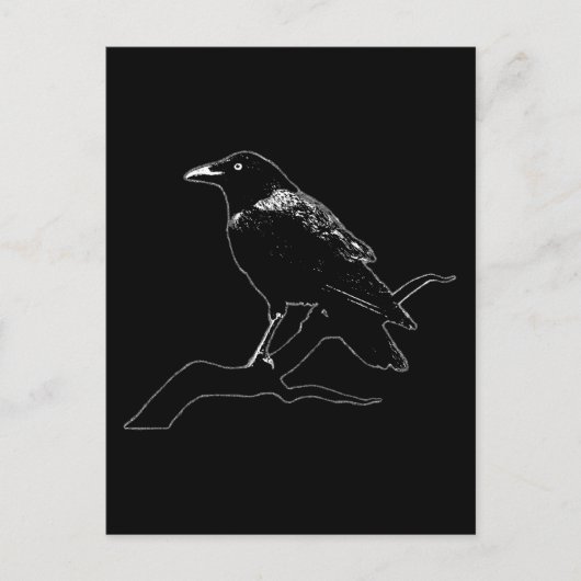 Crow (für dunkle Hintergründe) Postkarte (Vorderseite)