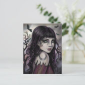 Crow Girl Fantasy Art von Molly Harrison Postkarte (Stehend Vorderseite)