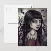 Crow Girl Fantasy Art von Molly Harrison Postkarte (Vorne/Hinten)