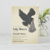 Crow Gothic Baby Shower Einladung (Stehend Vorderseite)