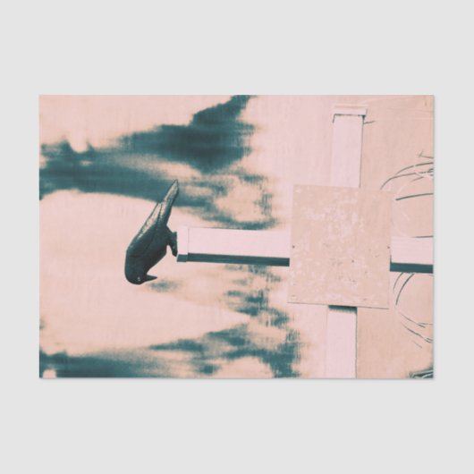 Crow Gothic Beige Green Art Decoupage Seidenpapier (Vorderseite)