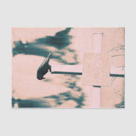 Crow Gothic Beige Green Art Decoupage Seidenpapier