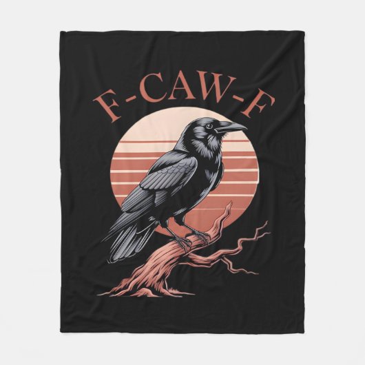 Crow Gothic Funny F-Caw-F Humor Classic Style Fleecedecke (Vorderseite)