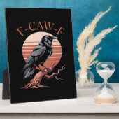 Crow Gothic Funny F-Caw-F Humor Classic Style Fotoplatte (Seite)