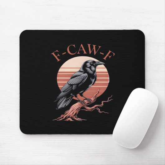 Crow Gothic Funny F-Caw-F Humor Classic Style Mousepad (Mit Mouse)