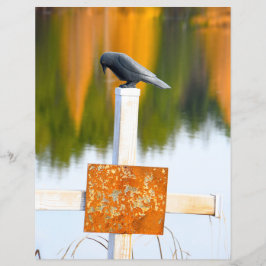 Crow Gothic Herbst Orange Decoupage