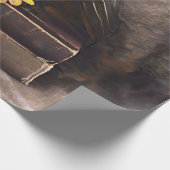 Crow Gothic Vintag Old Books Sonnenblume Geschenkpapier (Ecke)