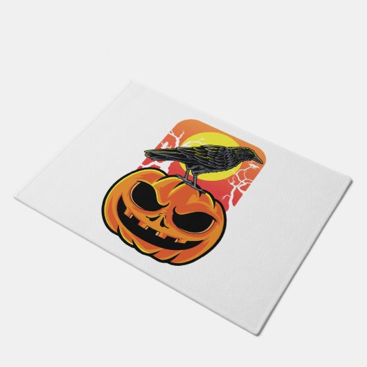 Crow Halloween Bird Watcher-Geschenk Fußmatte (Schrägansicht)