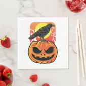 Crow Halloween Bird Watcher-Geschenk Serviette (Beispiel)
